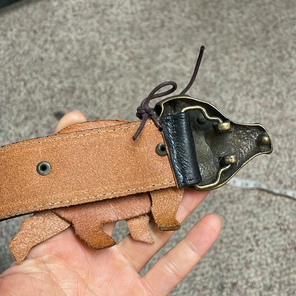 Handmade pig buckle leather belt - Picture 7 of 7